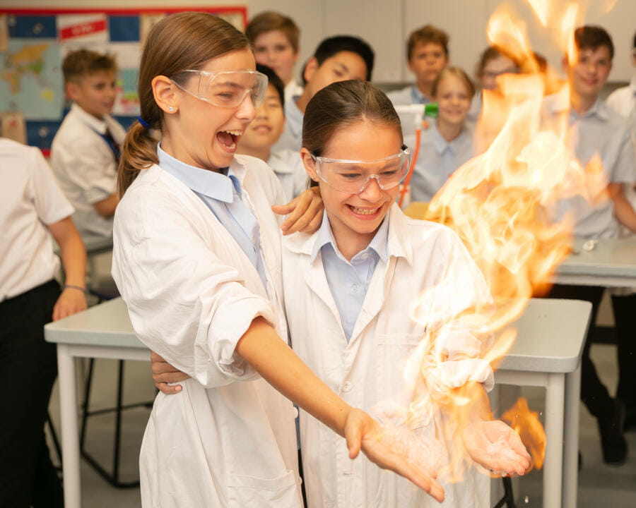British Curriculum school students in science class