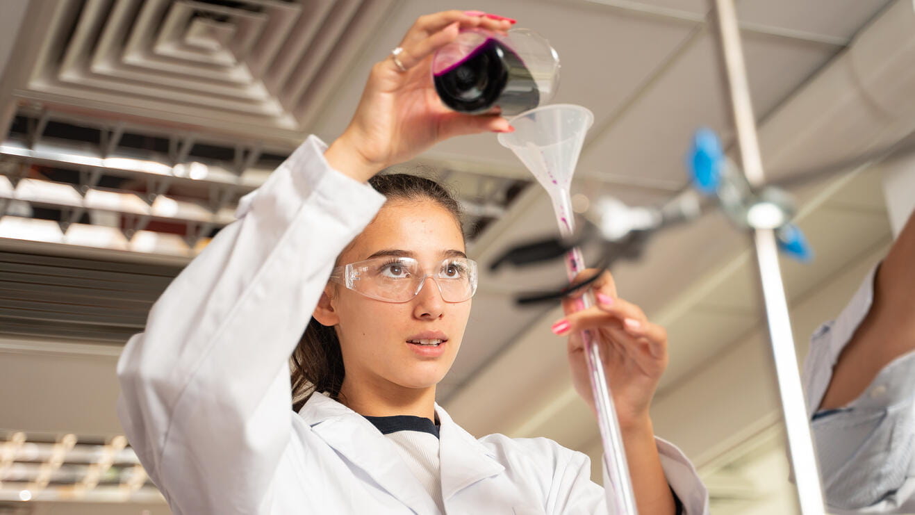 Student in a Science Lesson
