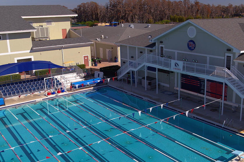 Aerial view of Windermere Prep swimming pool