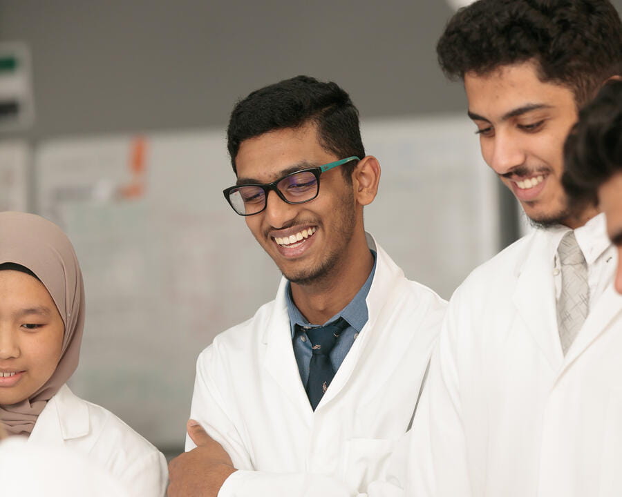 Students taking part in a science lesson