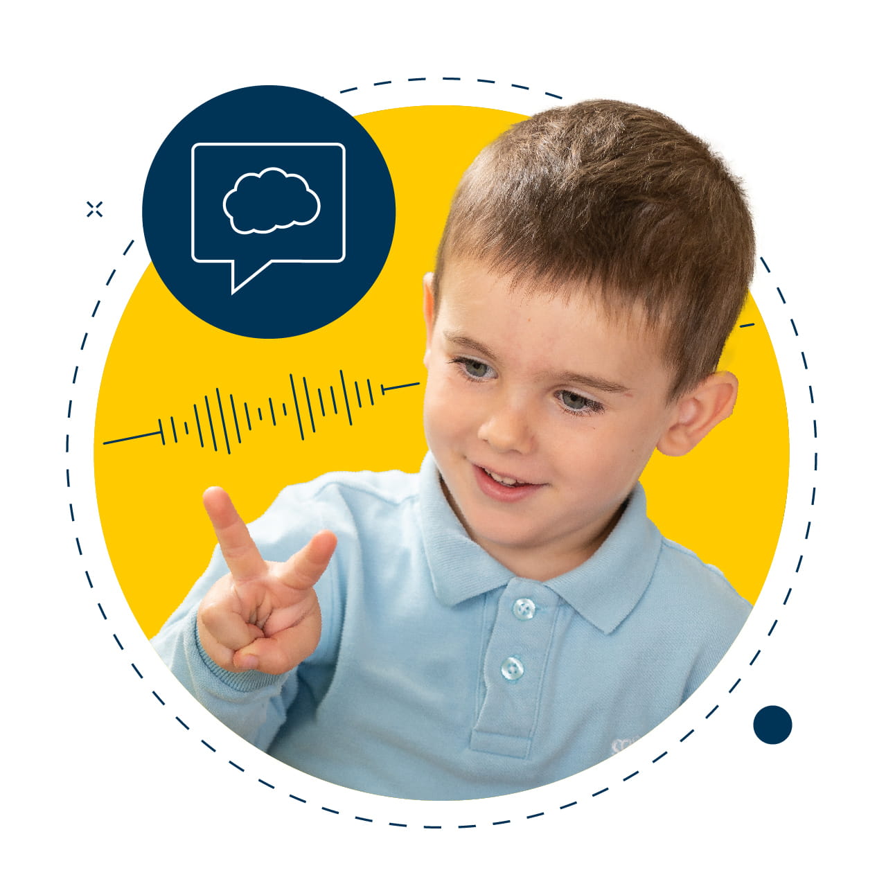 young student learning language