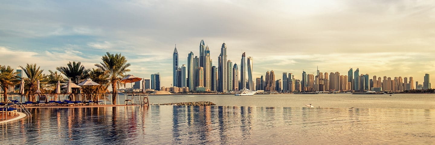 UAE coast with skyscrapers -country page