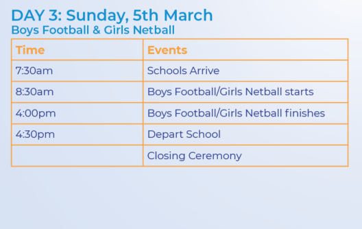 BSME U11 Programme details - Carousel For News Detail