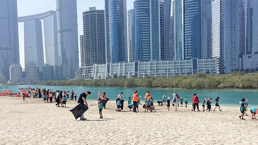 BISAD Diploma Service Beach Clean Up in Abu Dhabi Al Reem