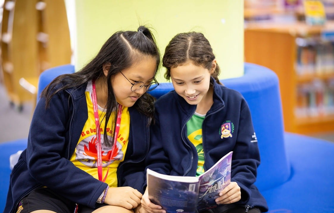 British international school Hanoi Primary students reading together