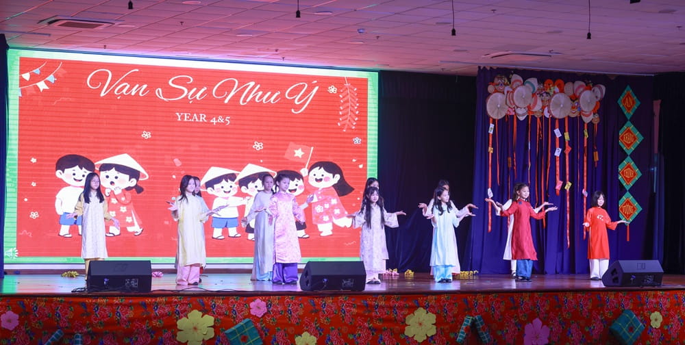 BIS Hanoi celebrates a joyful and vibrant Tet assembly | British International School Hanoi - tet assembly