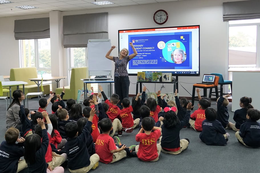Primary students w/ Nicola Davies | BIS Hanoi