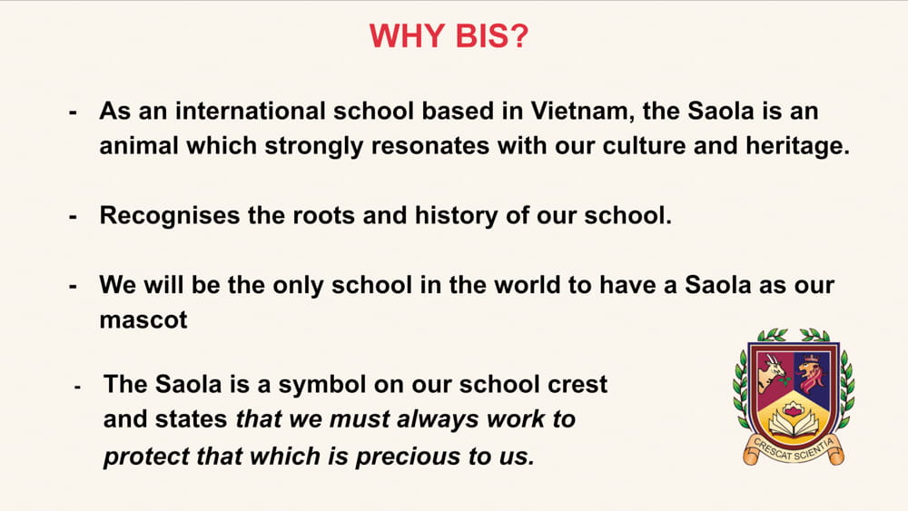 From Crest to Court - The Saola Comes to Life at BIS HCMC as our First-Ever Official Sports Mascot - From Crest to Court - The Saola Comes to Life at BIS HCMC as our First-Ever Official Sports Mascot