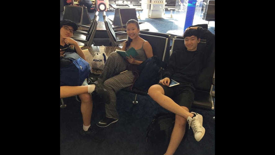 At Dallas waiting for our plane to Austin Doppler Racing BISHCMC
