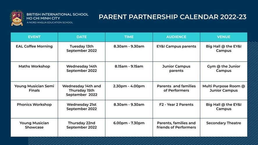 parent partnership calendar 1