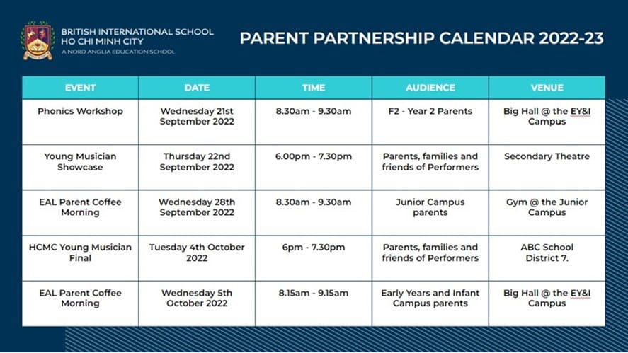 dates for your diary 1