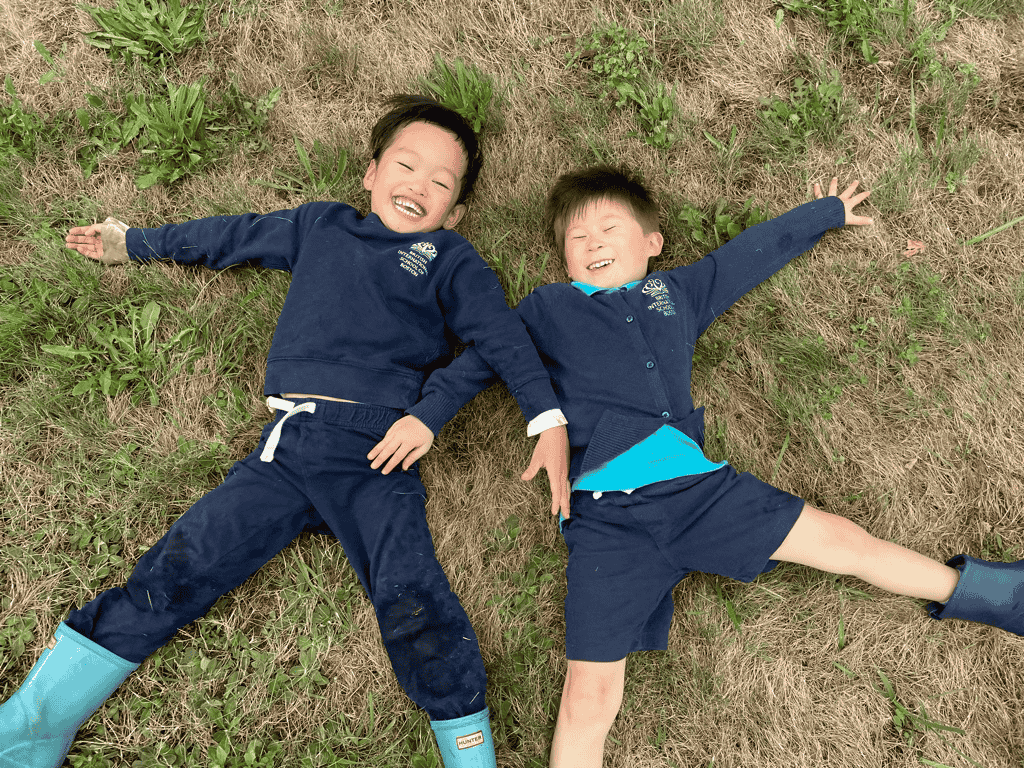 Boys enjoying forest school