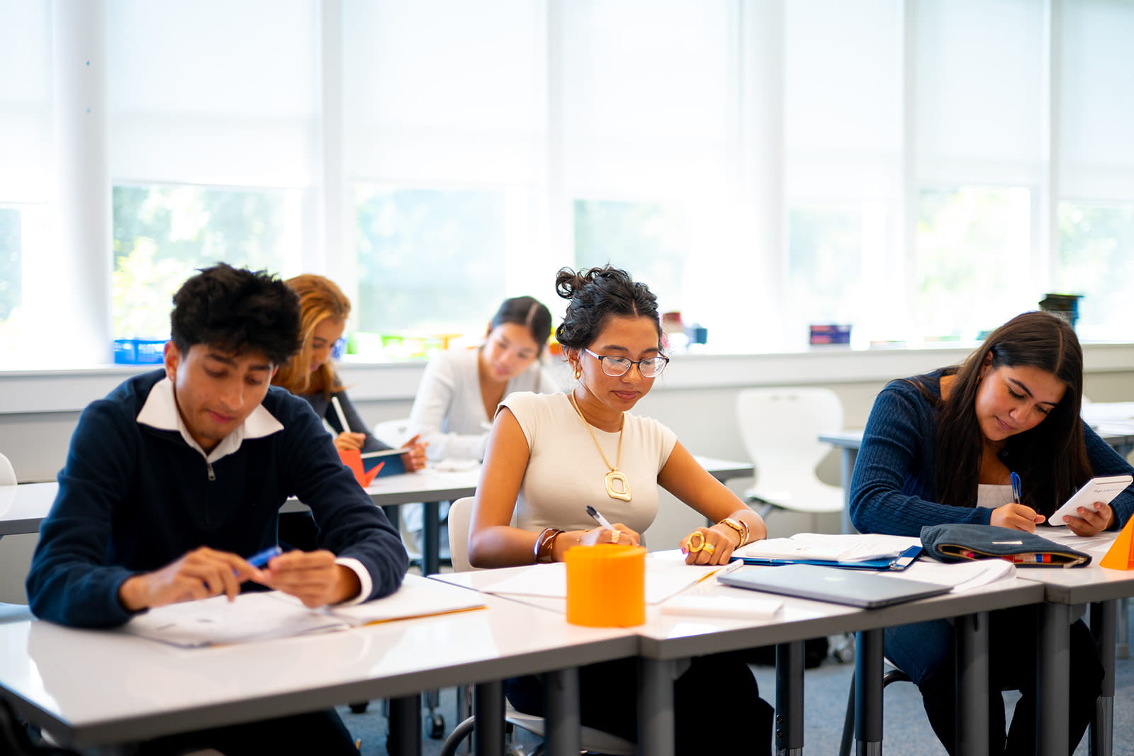 students taking test