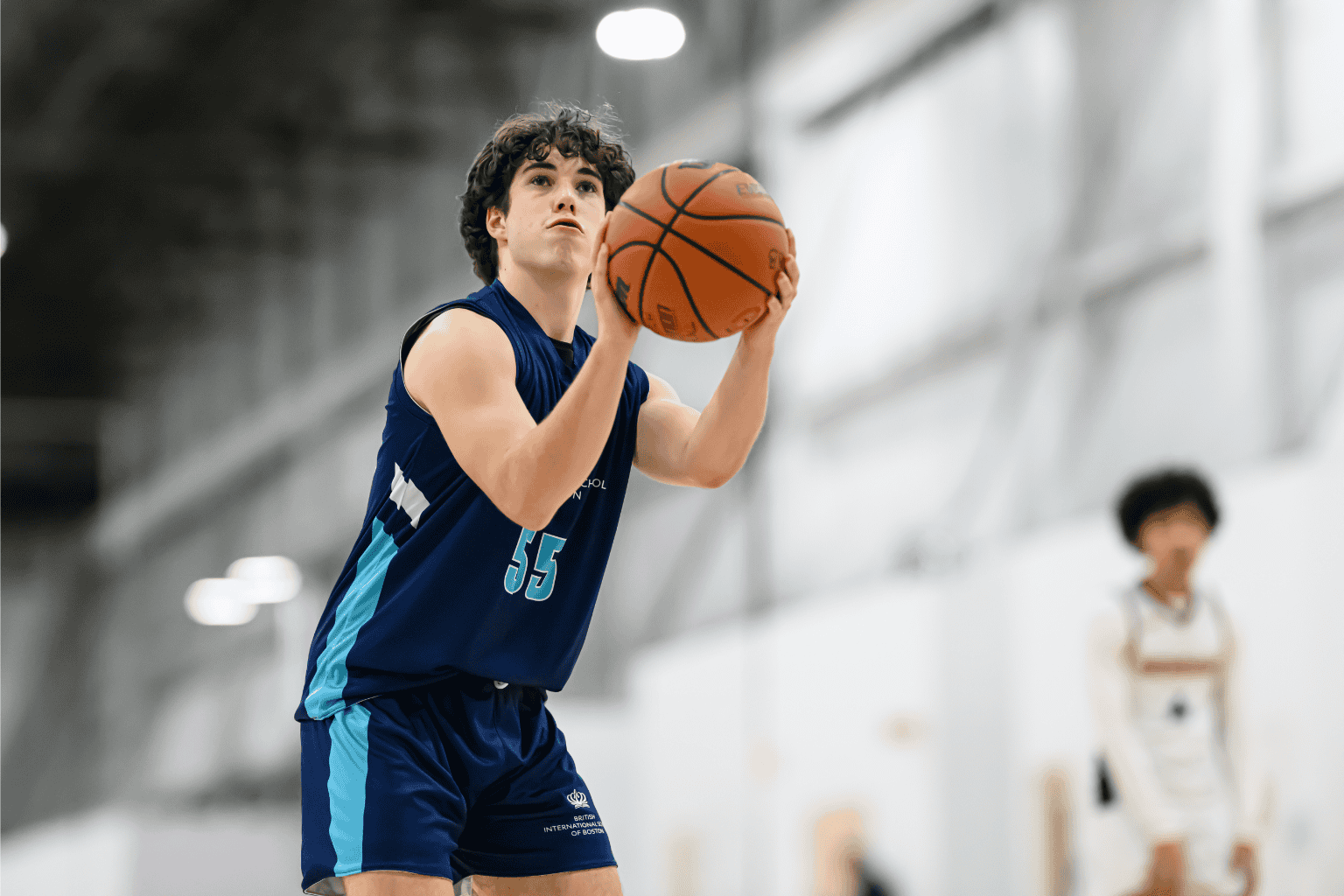 Boy playing basketball
