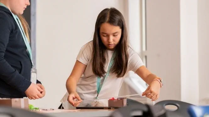 Girl doing art