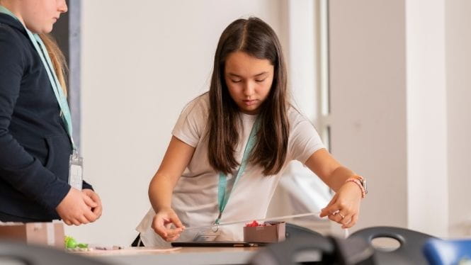Girl doing art
