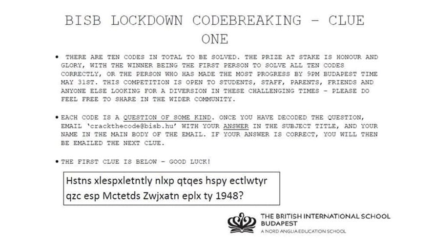 The BISB Code Breaking Competition-the-bisb-code-breaking-competition-Crack the Code