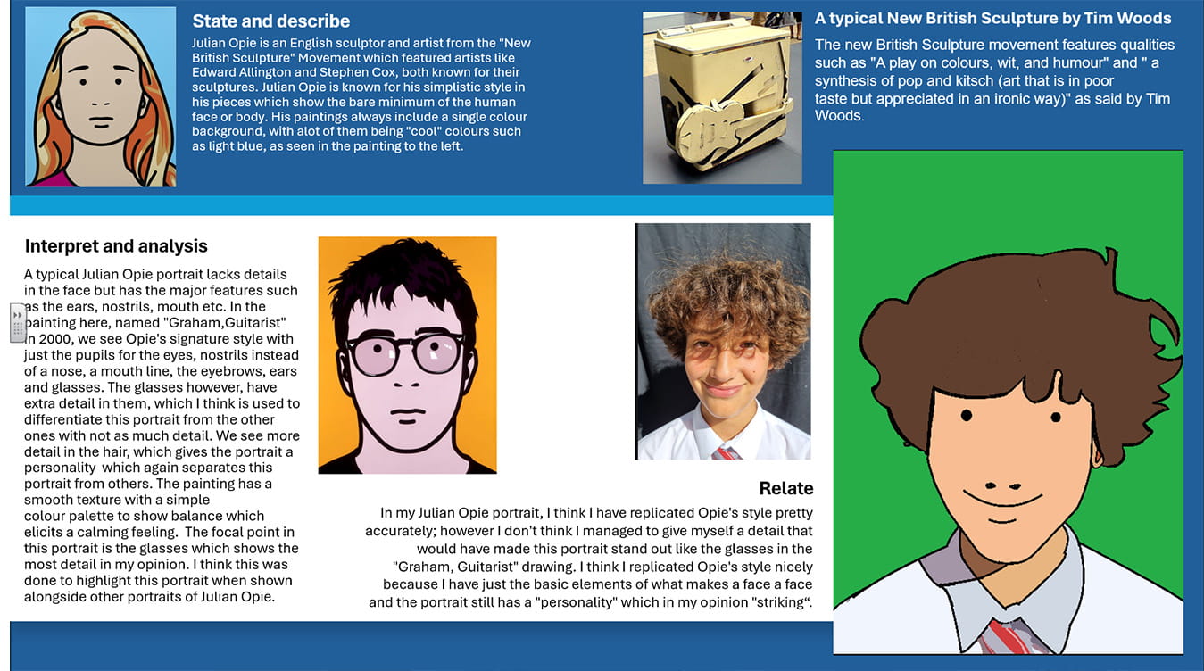 Year 9 Digital Portraits in the Style of Julian Opie - Carousel For News Detail