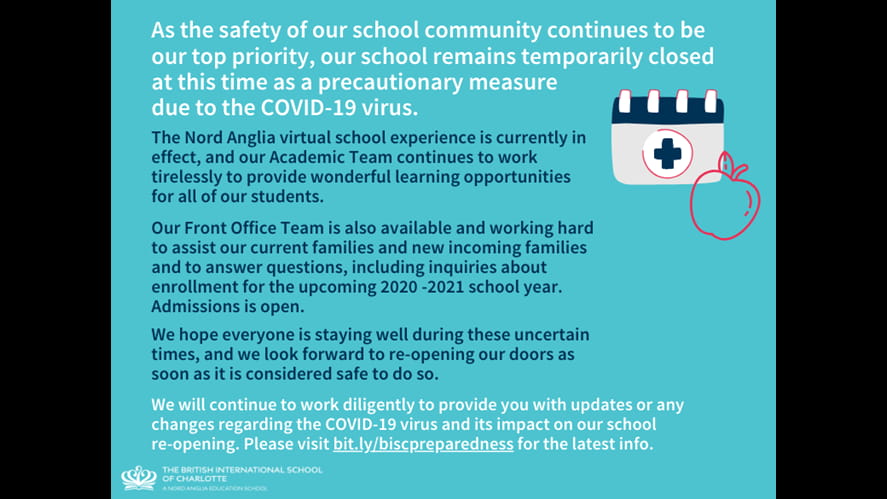Update Regarding COVID-19's Impact on BISC-update-regarding-covid-19s-impact-on-bisc-News Article  School remains temporarily closed