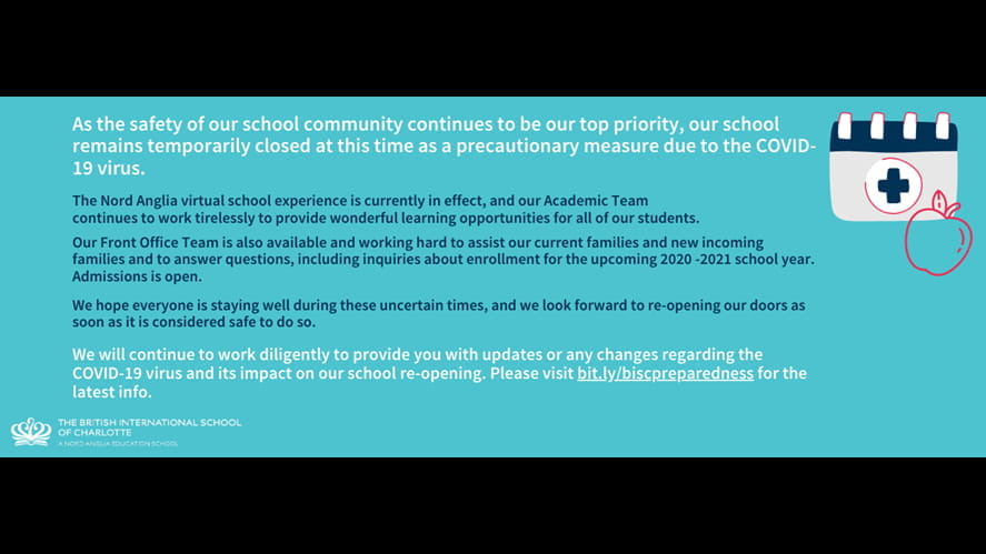 News Header School remains temporarily closed