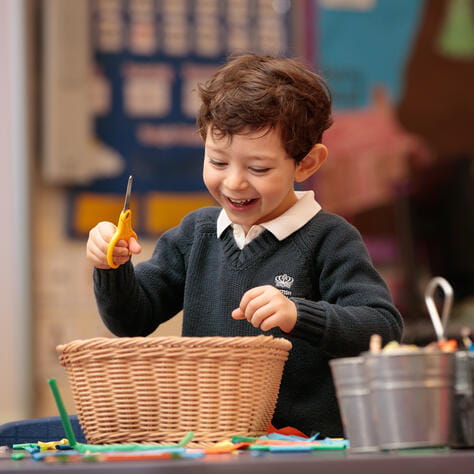 Student enjoying a National Curriculum for England lesson