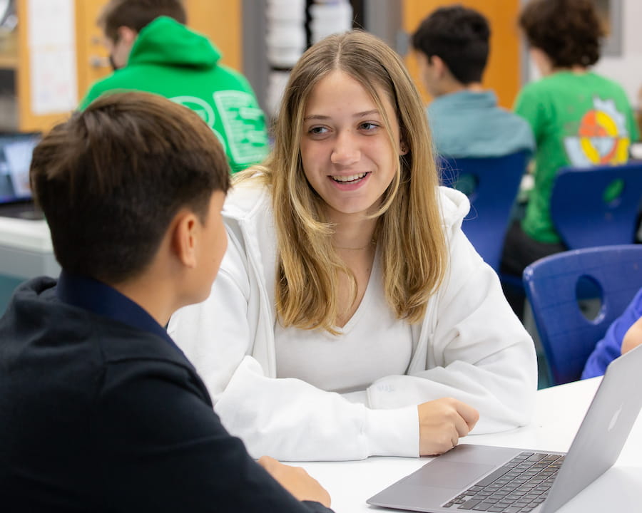 Students talking at BIS South Loop
