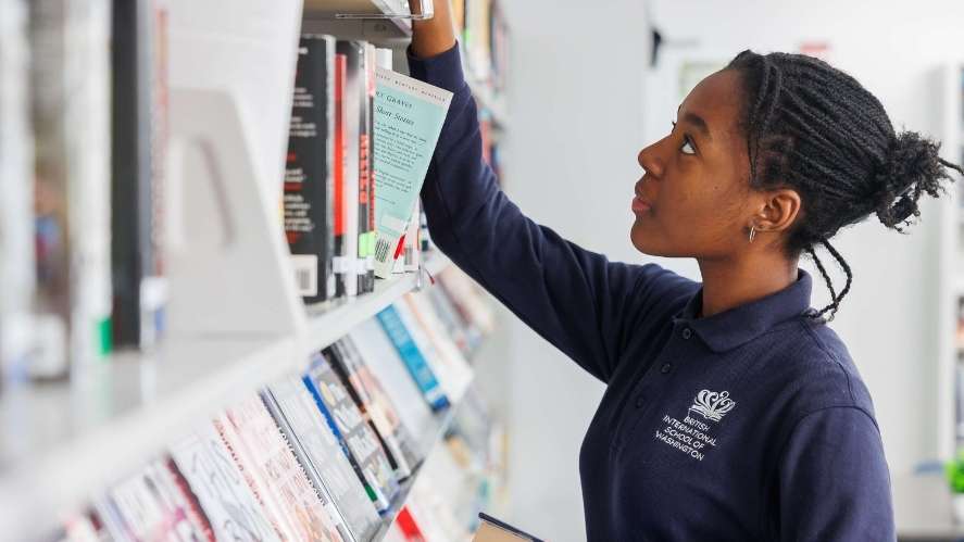 Student in Library