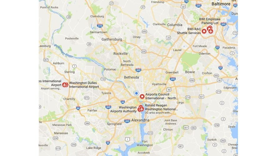 Major airposts in DC