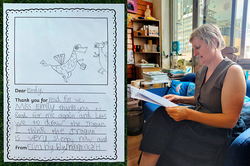 Year 1 Lions Sharing Thank You Cards with Miss Emily Gravett | BSB Sanlitun - Thank You Cards