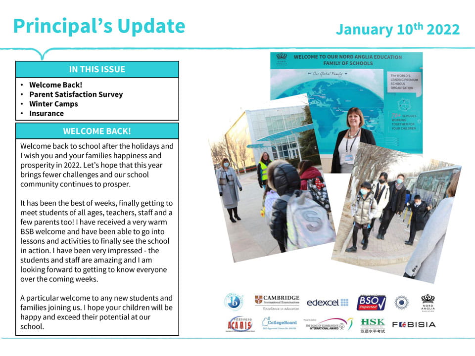 Principal Update - 10th January 2022 - Principal Update 10 January 2022