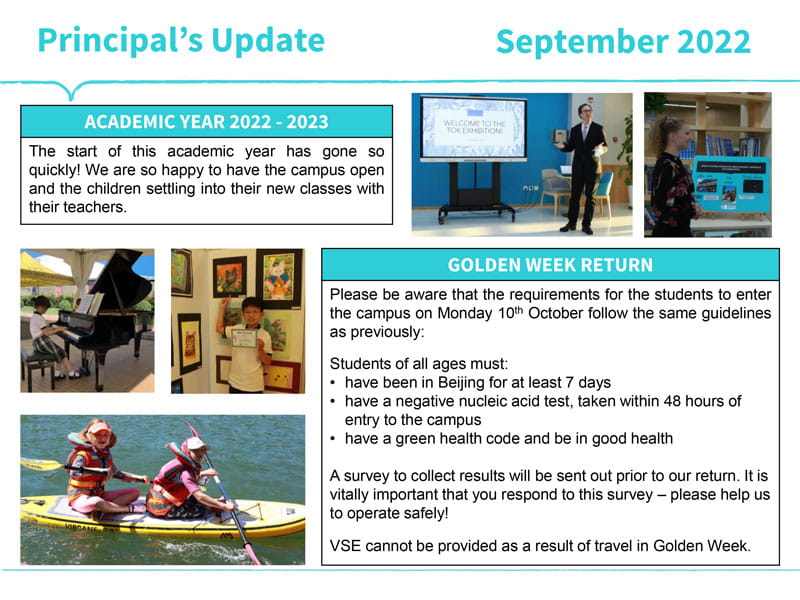 Principal's Update - 30 September 2022 - Principal Update 30 September 2022