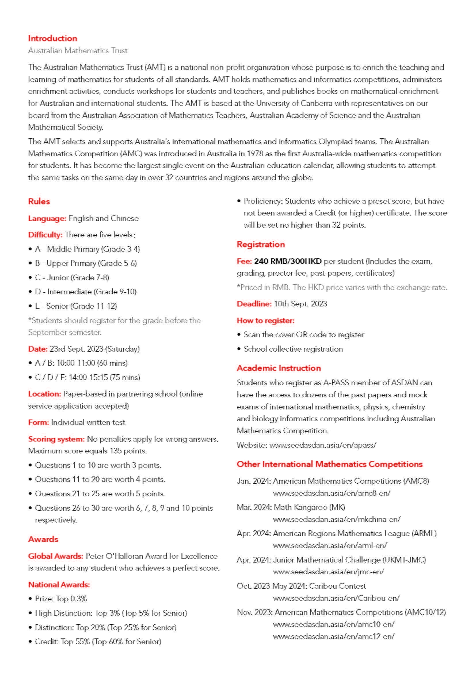 Sign up for Australian Mathematics Competition AMC Sep 2023 - Sign up for Australian Mathematics Competition AMC Sep 2023