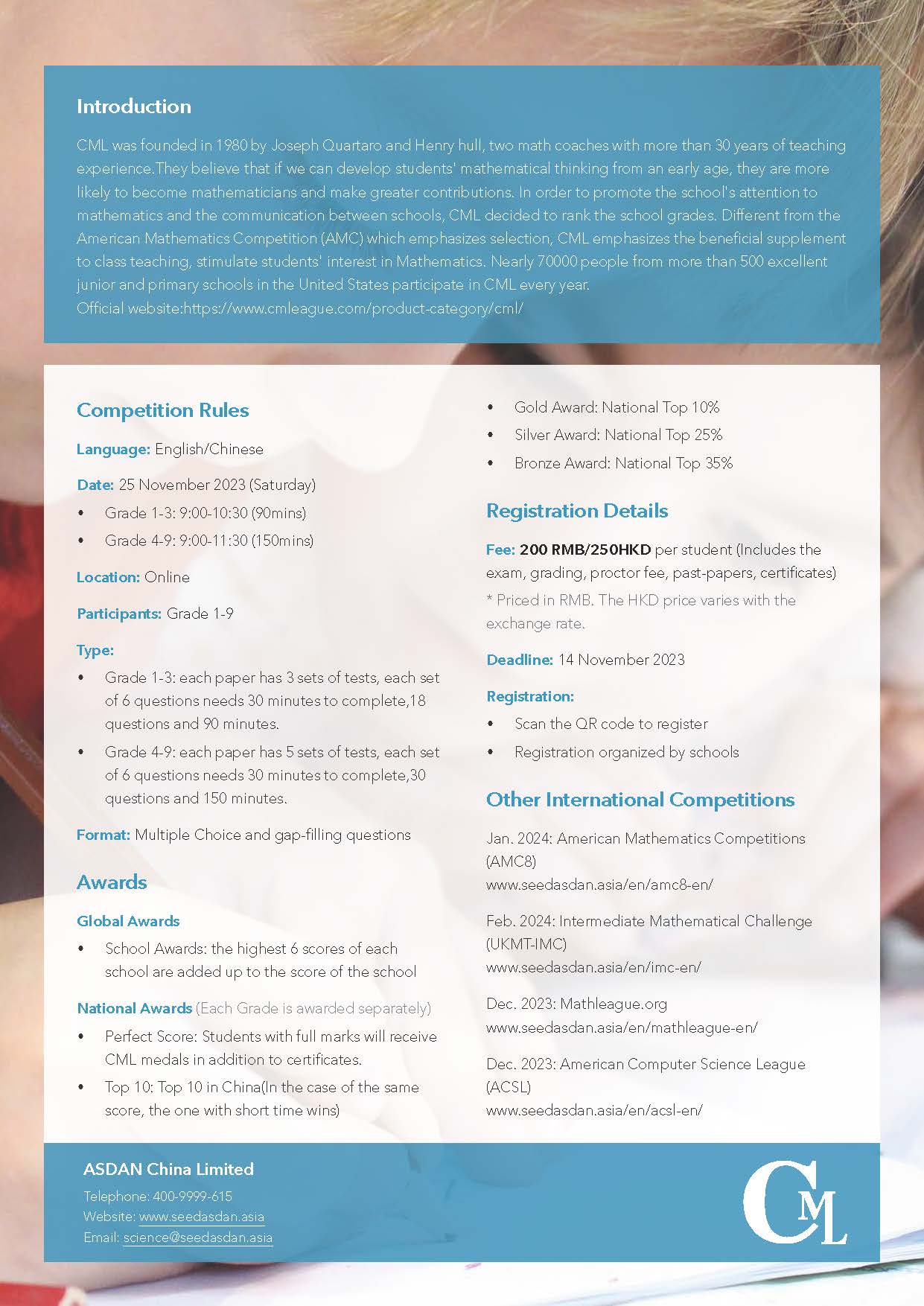 Registration For Continental Math League CML by 14 Nov 2023 - Registration For Continental Math League CML by 14 Nov 2023