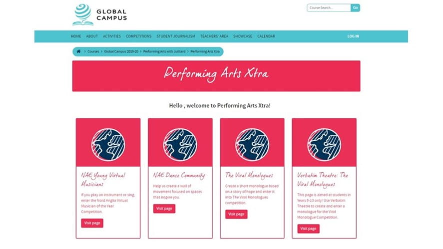 Global Campus Performing Arts activities launched today (for ages 7-17)-global-campus-performing-arts-activities-launched-today-for-ages-7-17-GC Perf Arts Xtra homepage