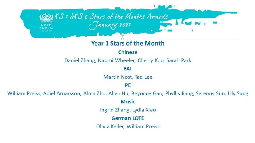 January Primary Star of the Month Awards - january-primary-star-of-the-month-awards