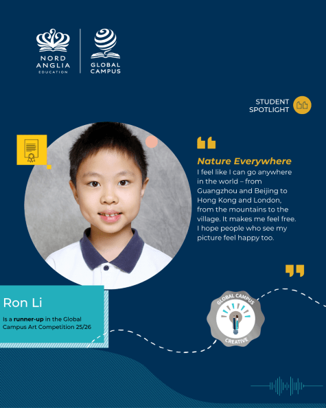 Global Campus Art Competition 2026: Year 3 Student Ron Li Selected as the Runner-up - Global Campus Art Competition 2026