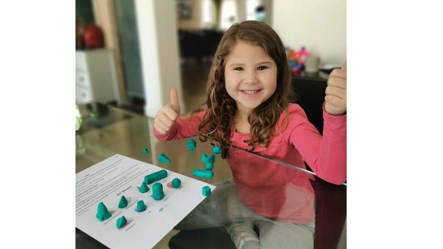 Year 1 enjoyed Virtual Learning across all subjects-year-1-enjoyed-virtual-learning-across-all-subjects-Leire making 3D shapes with playdough a