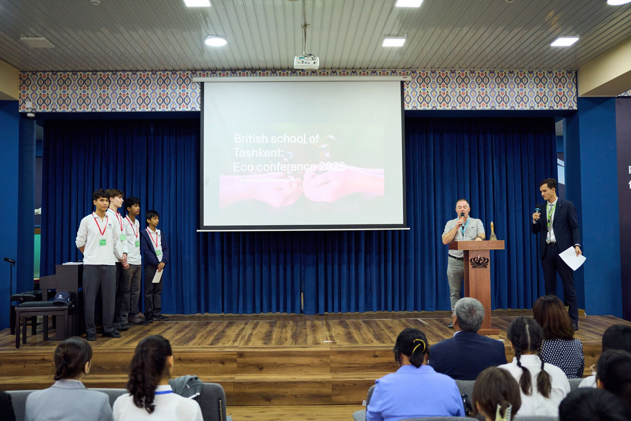 Mr Mark addressing attendees at The British School of Tashkent Eco Forum
