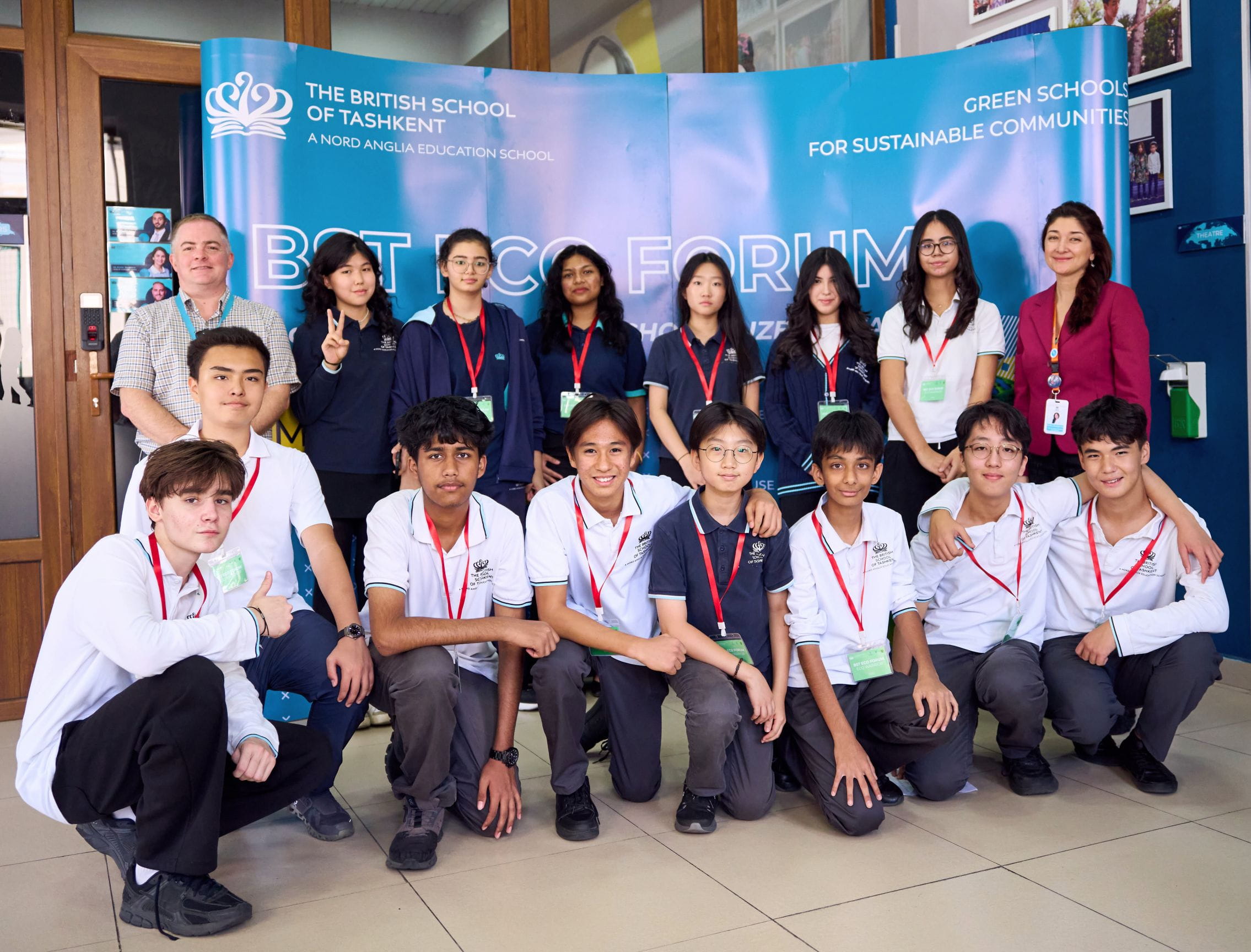 Teachers and students collaborating on recycling and waste reduction ideas