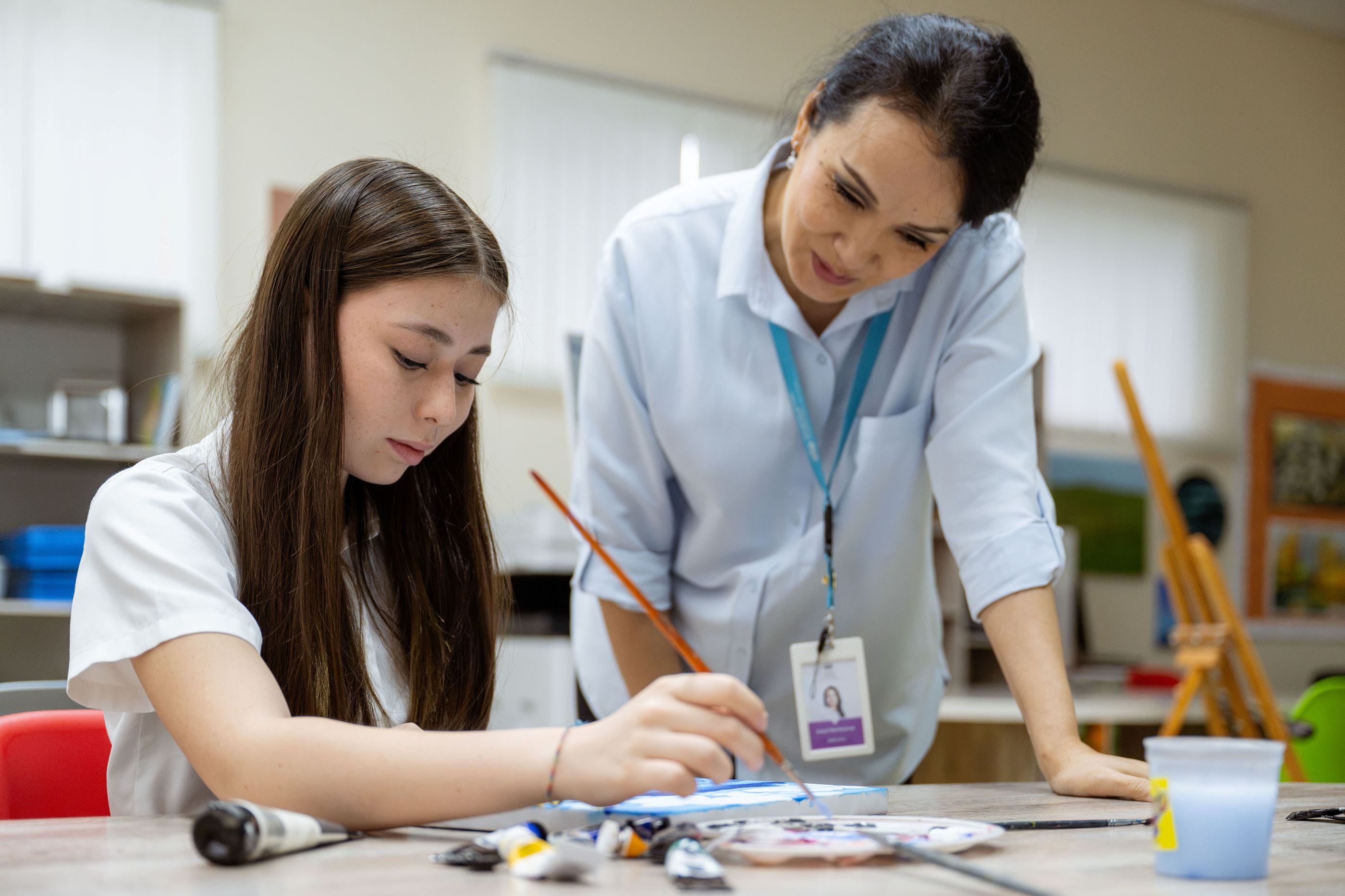 Secondary student developing an Art project at The British School of Tashkent.