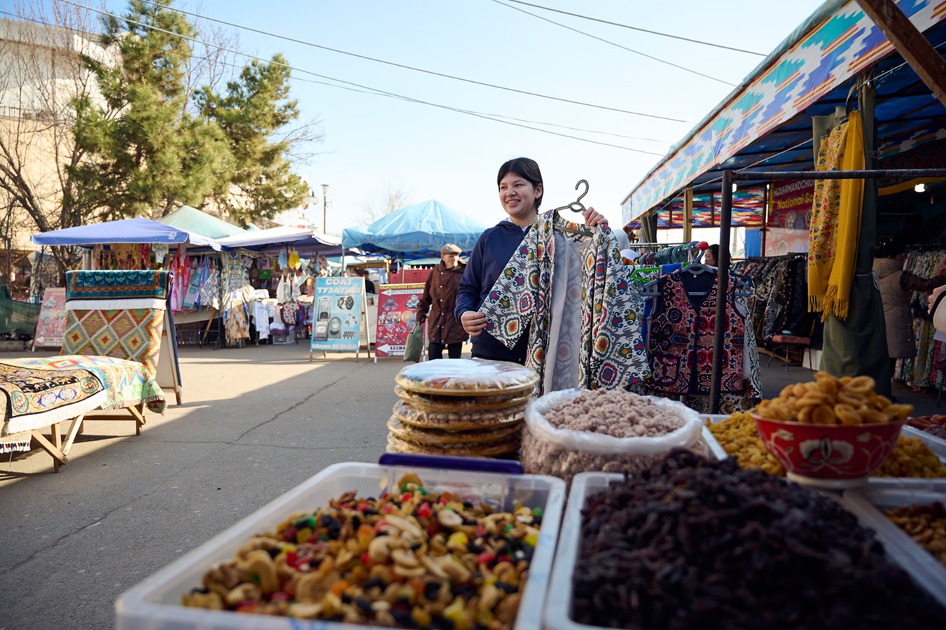 Student at bazaar