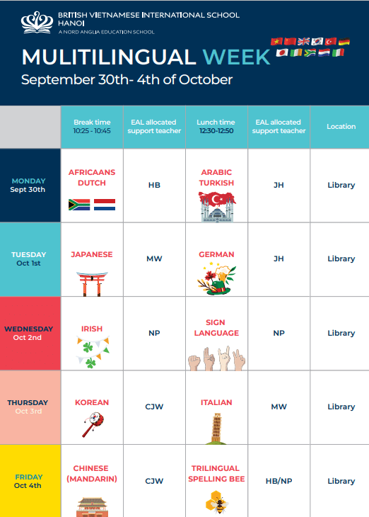 Weekly Updates on 04/10/2024 | BVIS Hanoi - Weekly Updates on 04-10-2024