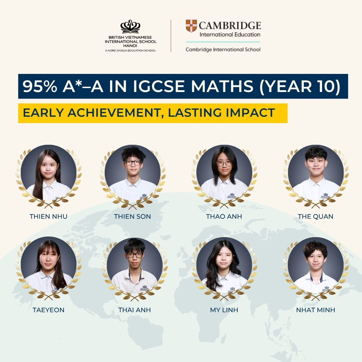 95% Success in IGCSE Maths One Year Early: BVIS Hanoi Students Achieve A*–A - 95 Success in IGCSE Maths One Year Early BVIS Hanoi Students Achieve A star A
