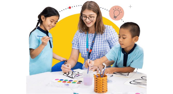 BVISHCMC Primary Students and Teacher