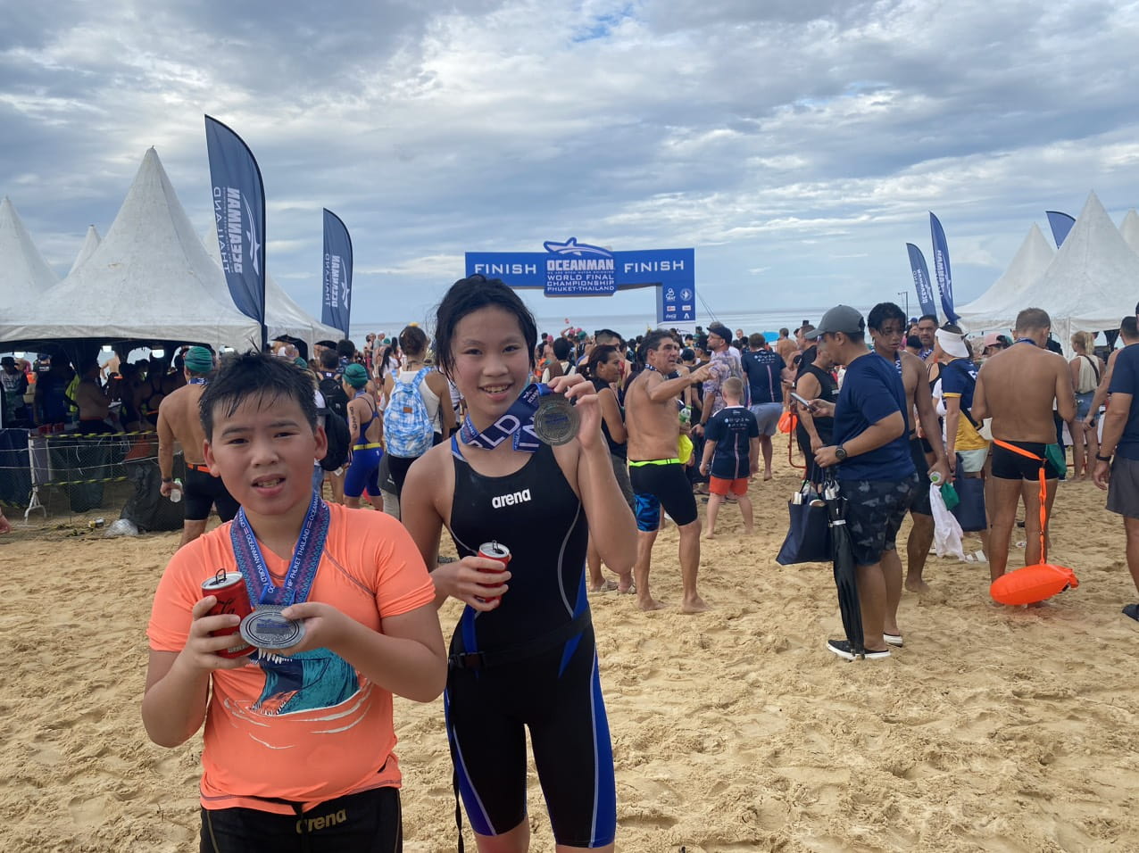 Our young swimmers of BVIS, Angie (Bao Chau) and Vuong Khoi - Angie and Vuong Khoi achieve high performance at The Oceanman International Swimming Championship
