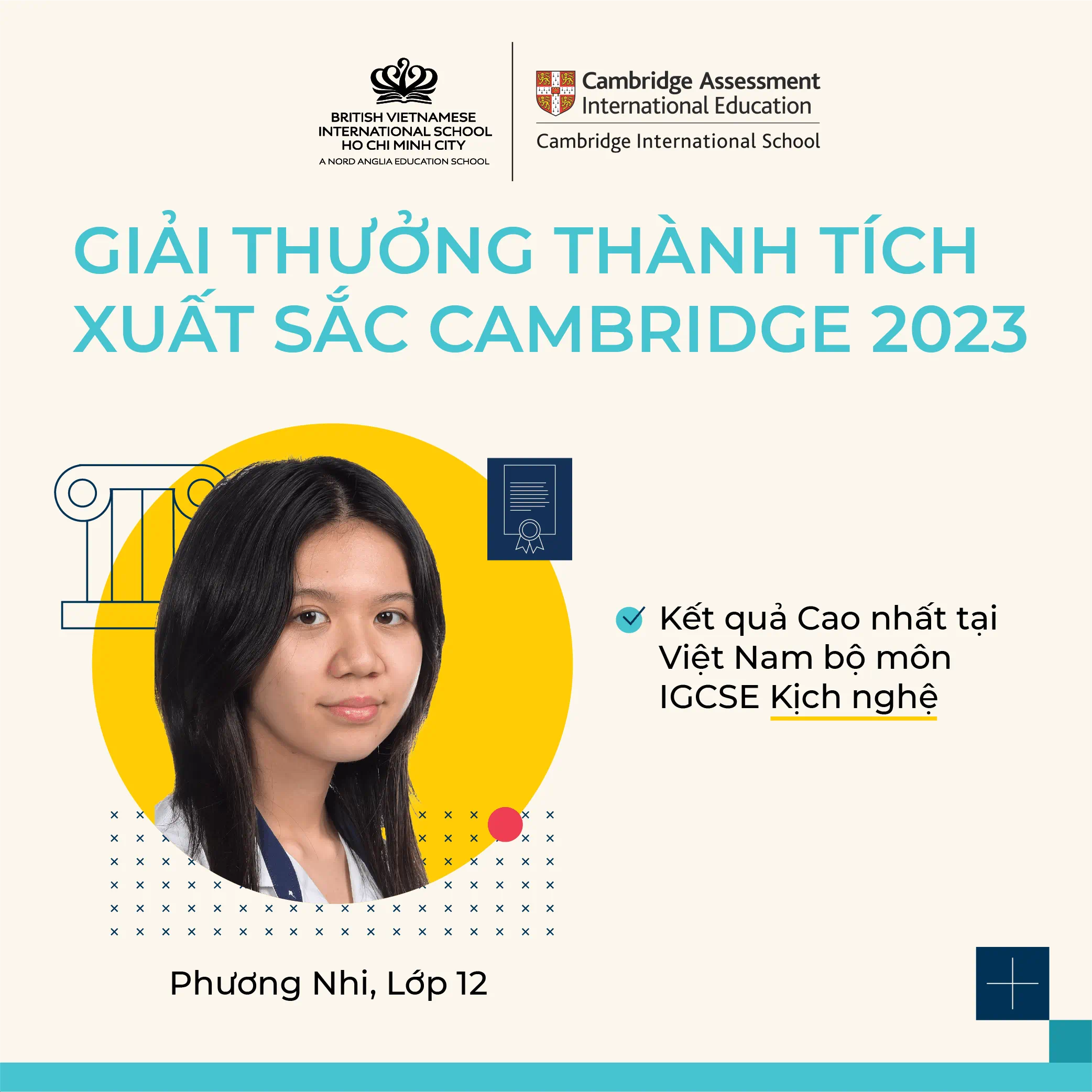 Học sinh BVIS đạt giải thưởng thành tích xuất sắc Cambridge 2023 với kết quả thi cao nhất Việt Nam! - vie