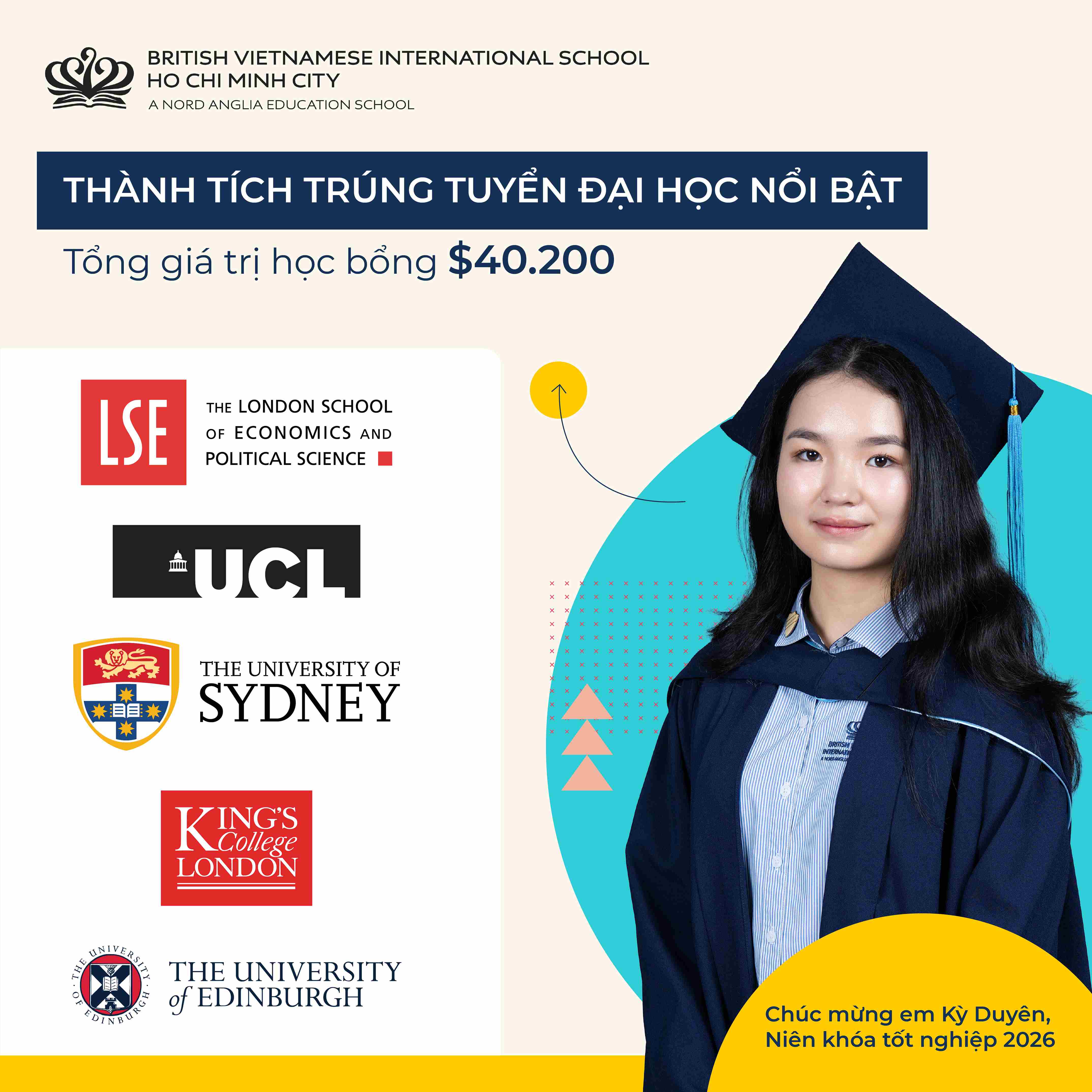 BVIS HCMC Thành tích trúng tuyển nổi bật 2025-2026 - Ky Duyen
