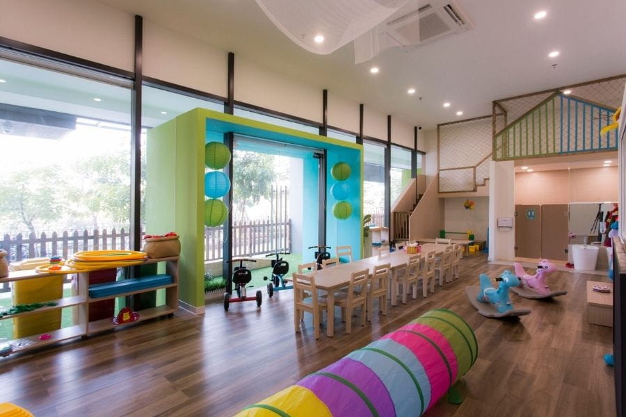 Không gian lớp học và vui chơi tại Mini Minds Preschool Quận 7