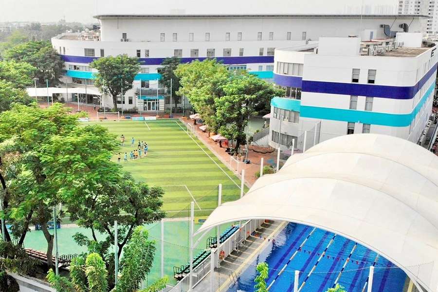 Students learning in an international school environment