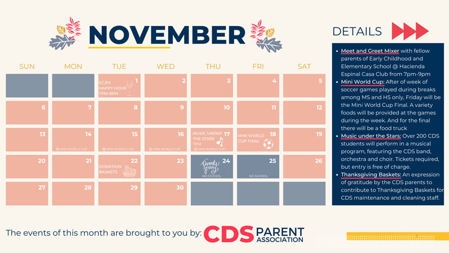 Calendario Noviembre